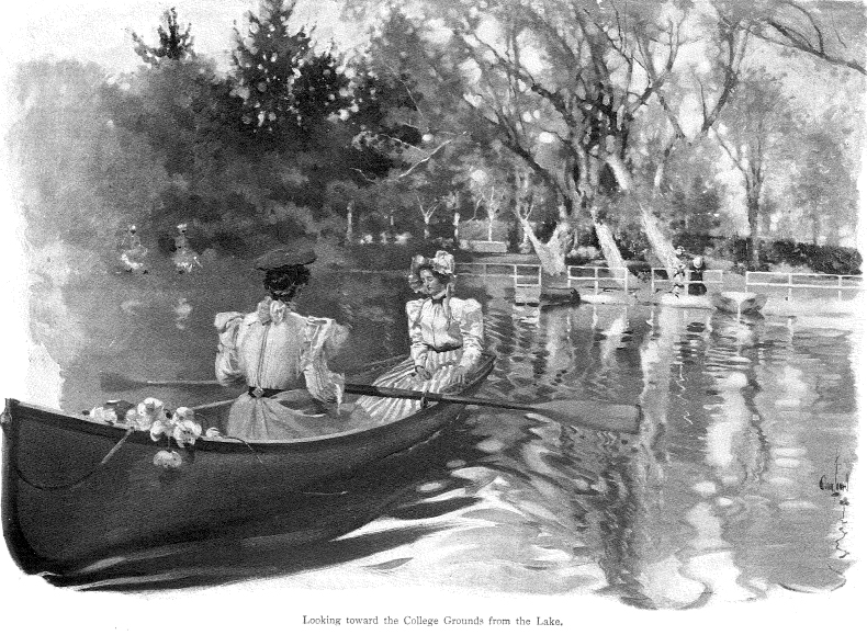 View of the college grounds from the lake