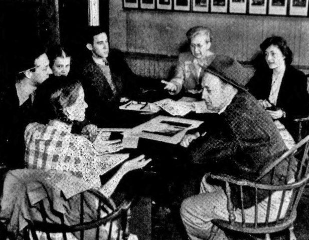 Students, Heinlein and staff from New York and Poughkeepsie discuss Lorca’s Blood Wedding in 1945.